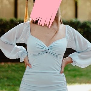 Sky Dressdenisse Chiffon Sheer Sleeve 